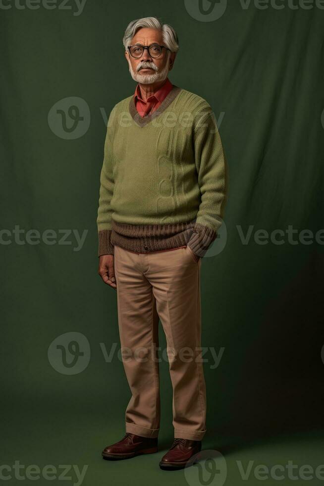 AI generated A Man in a Sweater Dressing Room - Portrait Style photo