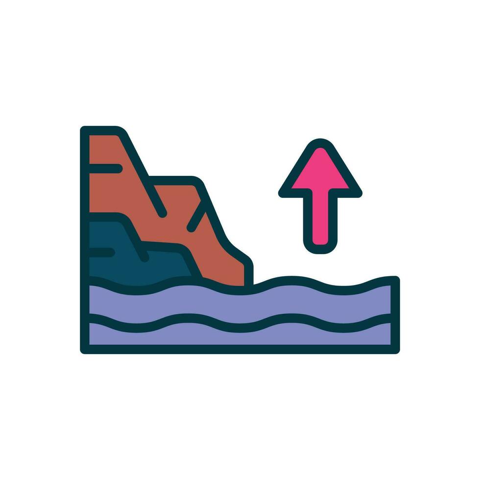 sea level icon. vector filled color icon for your website, mobile, presentation, and logo design.