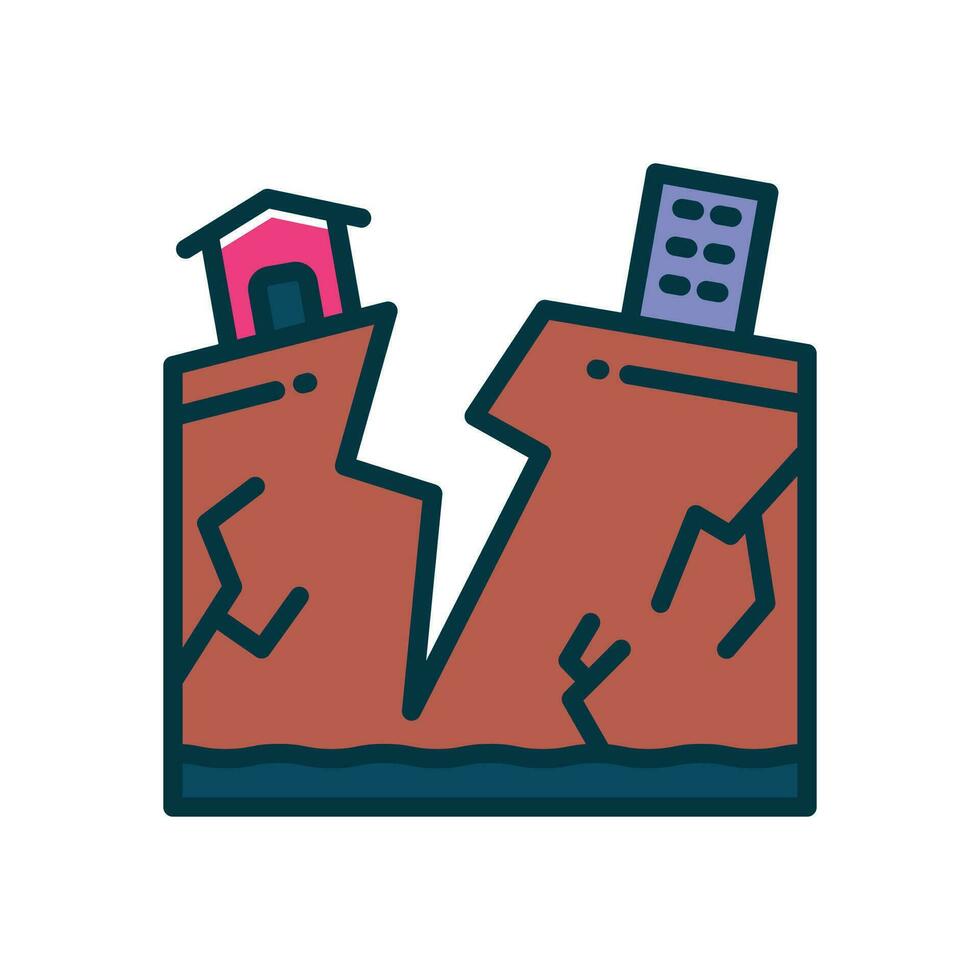 earthquake icon. vector filled color icon for your website, mobile, presentation, and logo design.