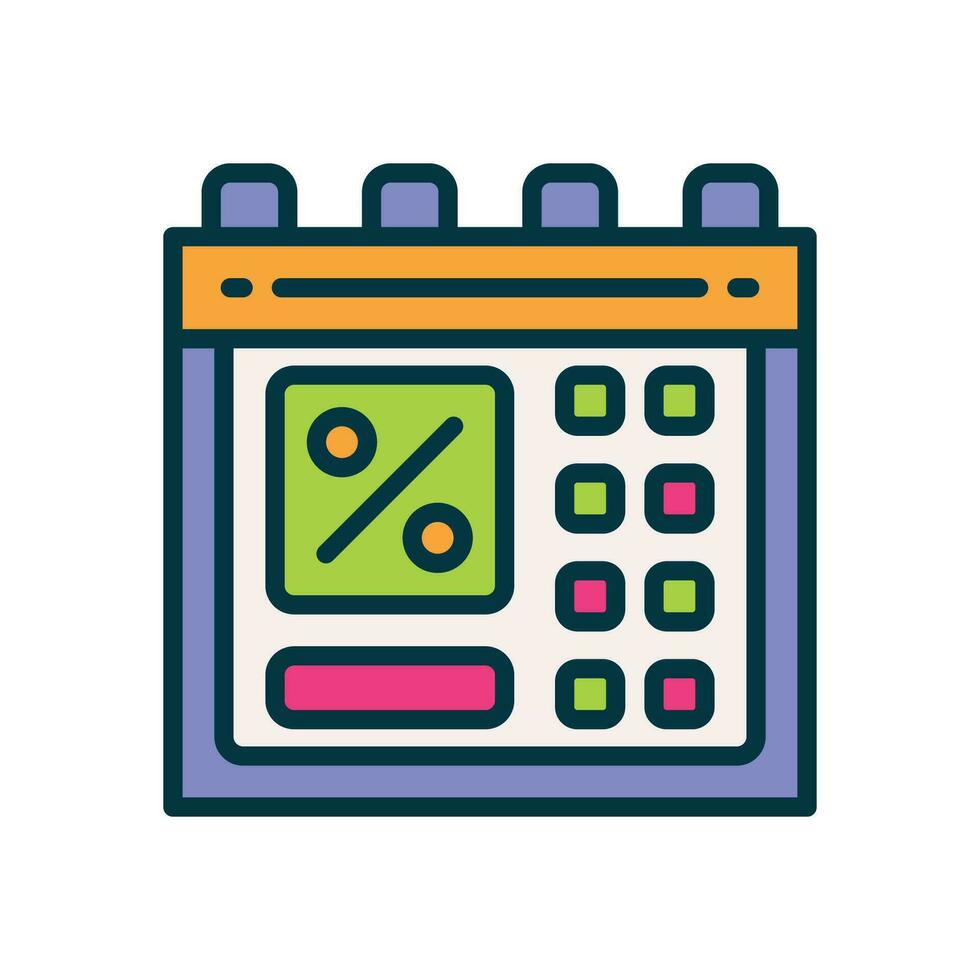 sale calendar icon. vector line icon for your website, mobile, presentation, and logo design.