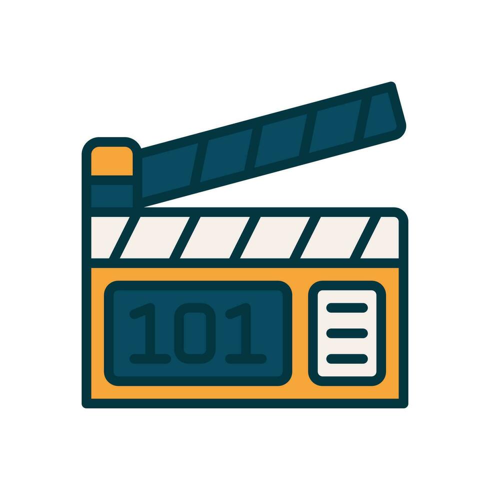 clapperboard icon. vector filled color icon for your website, mobile, presentation, and logo design.