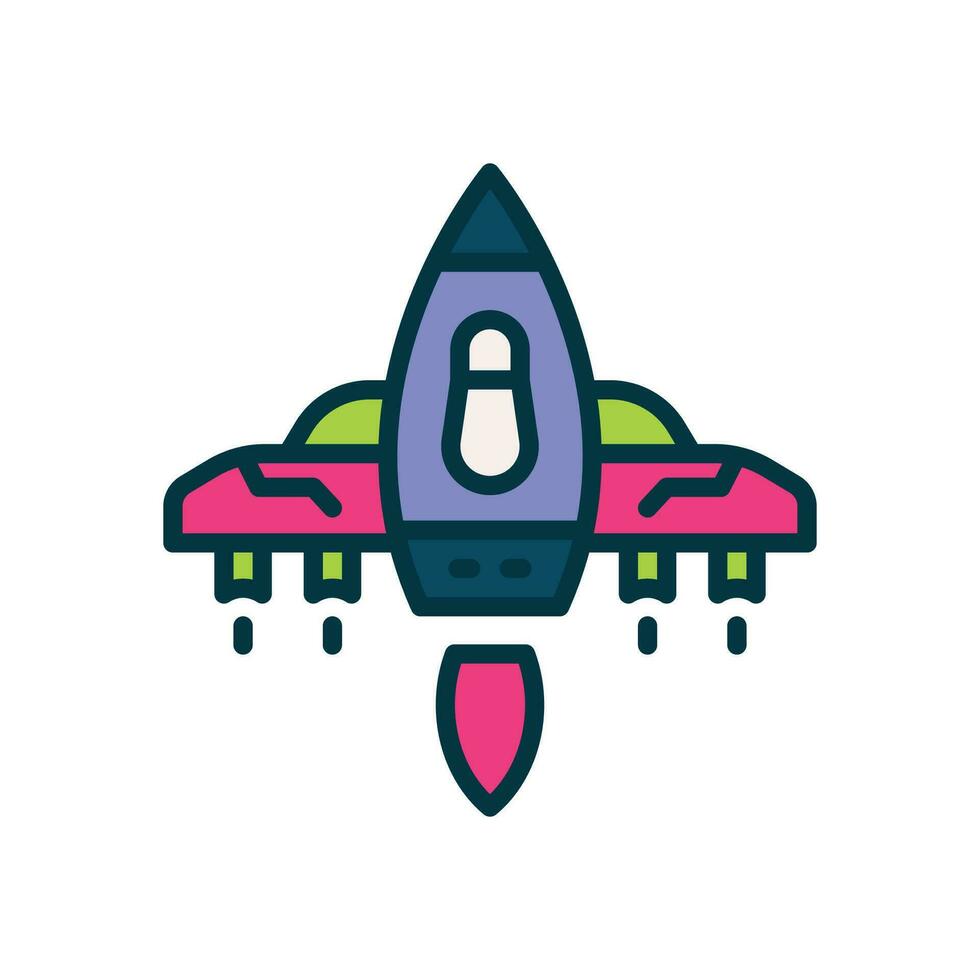 space ship icon. vector line icon for your website, mobile, presentation, and logo design.