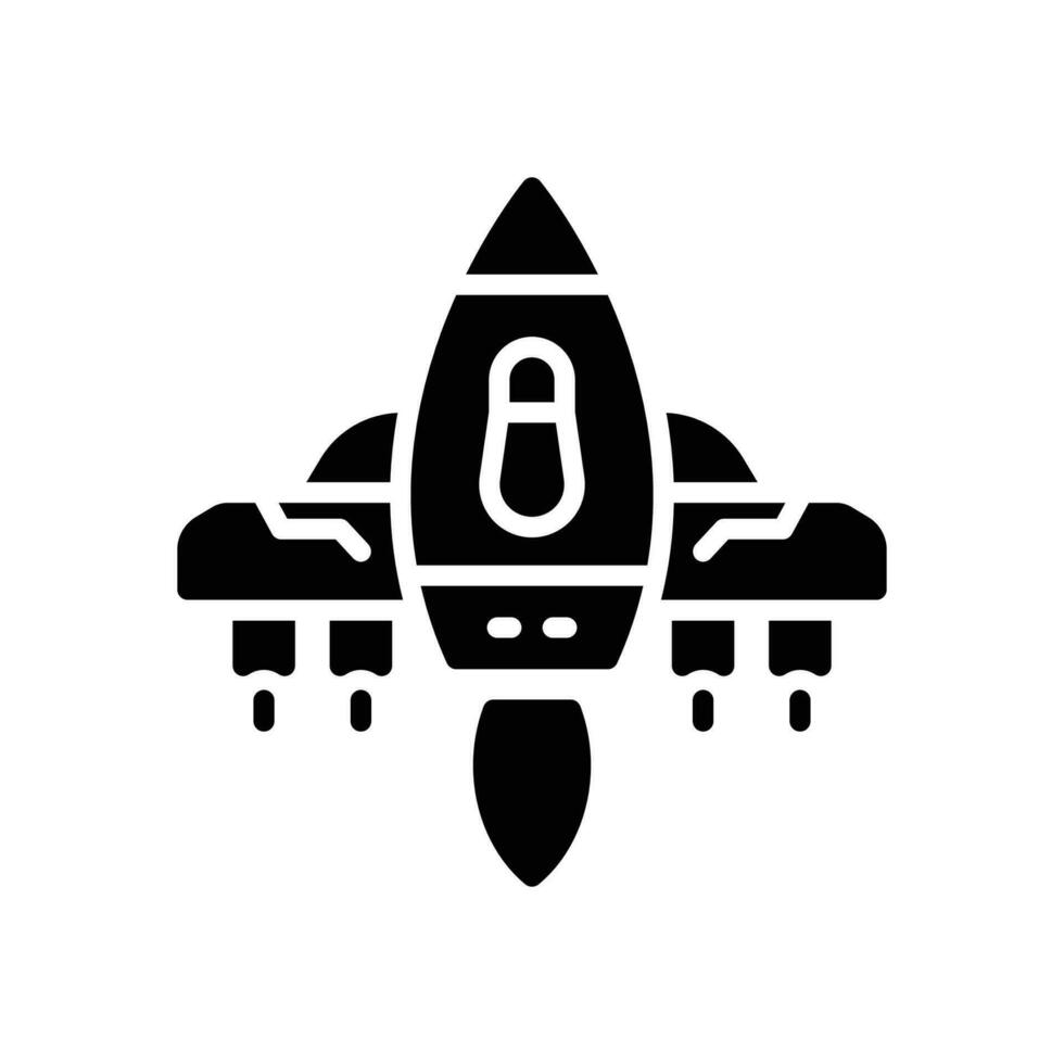 space ship icon. vector glyph icon for your website, mobile, presentation, and logo design.