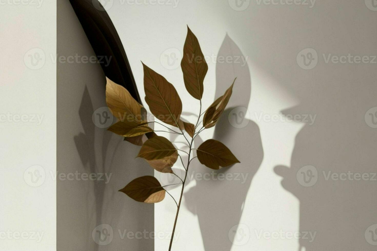 AI generated Premium podium for Presentation of the product with leaves. Pro Photo