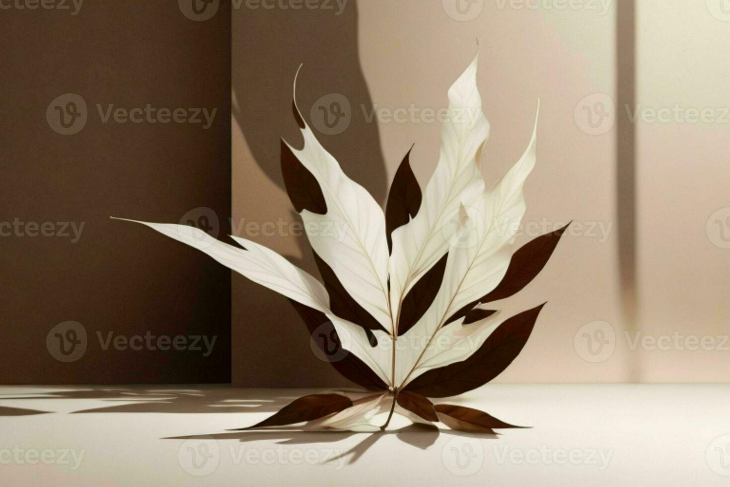 AI generated Premium podium for Presentation of the product with leaves. Pro Photo