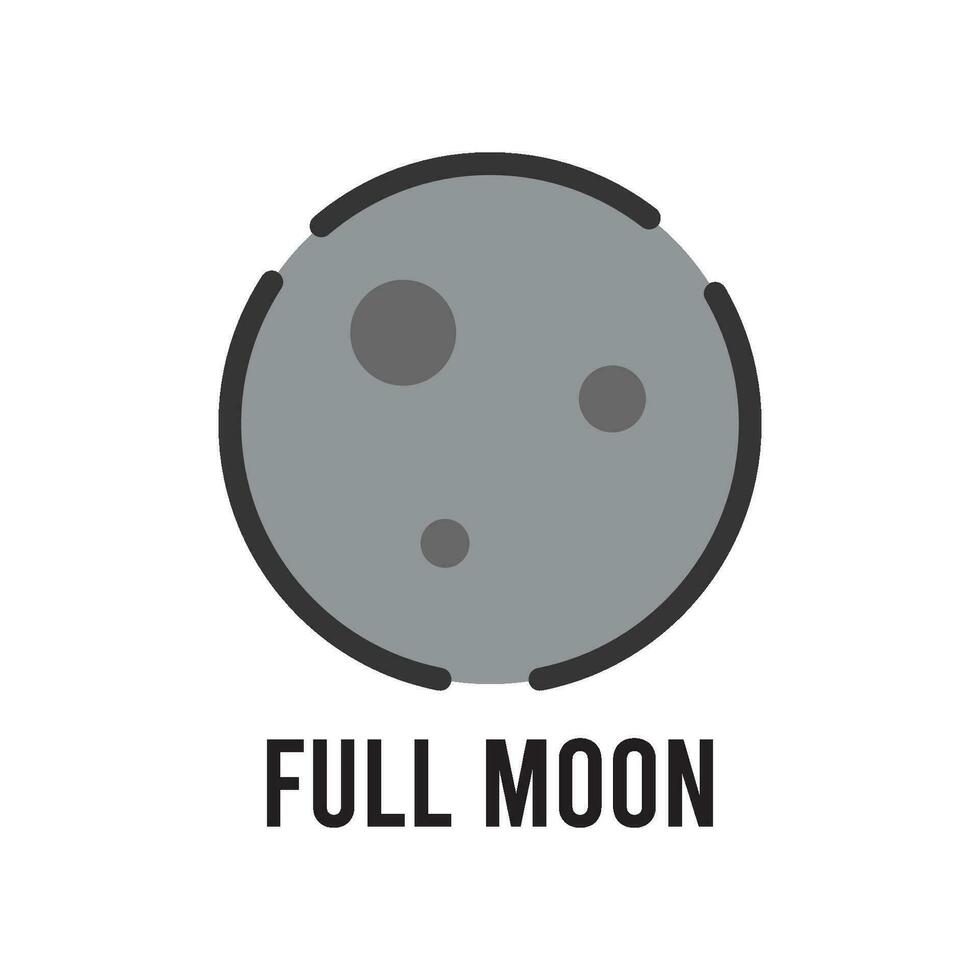 full moon phase icon vector