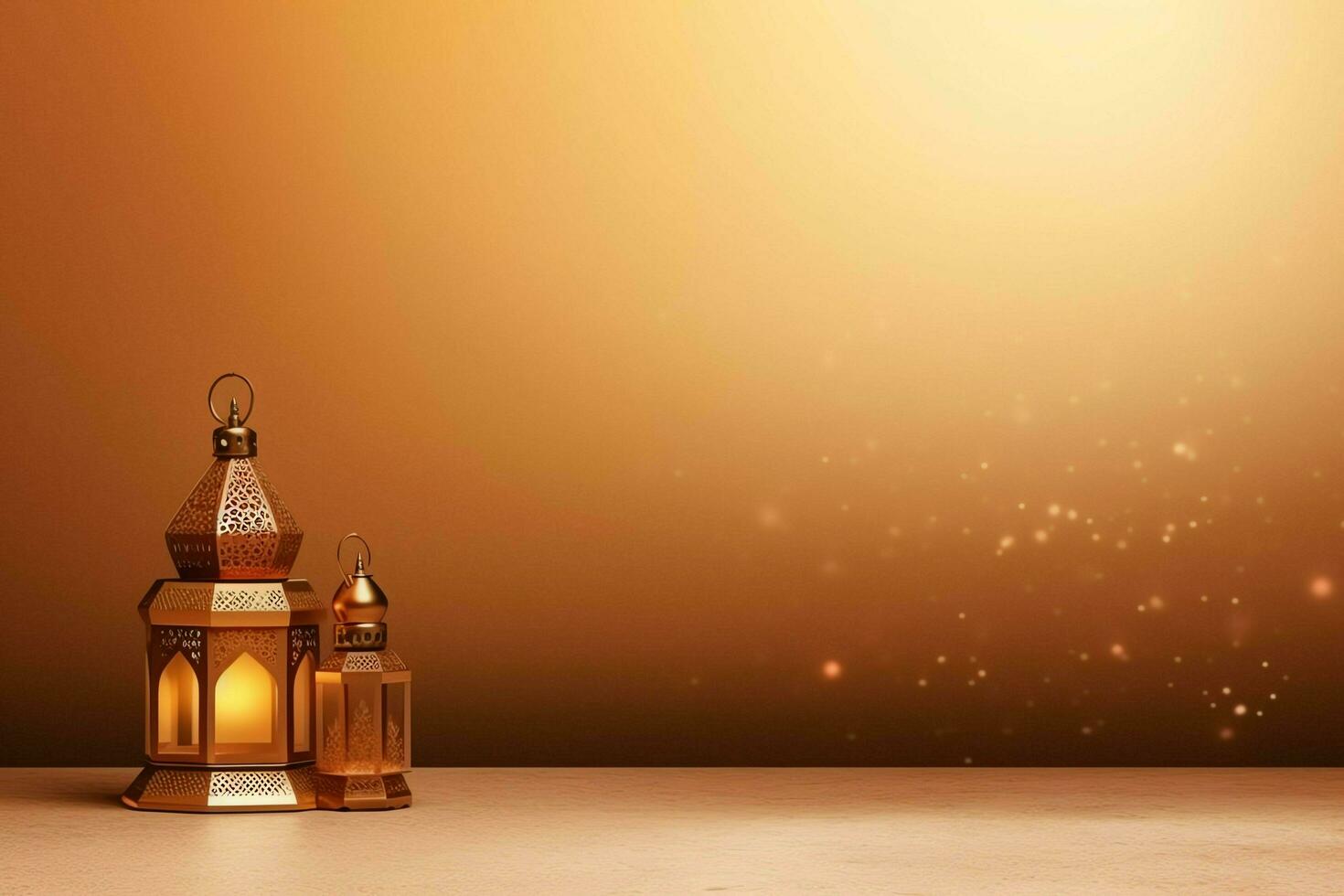 Eid mubarak and ramadan kareem greetings with islamic lantern and mosque. Eid al fitr background. Eid al fitr background of window concept by AI Generated photo