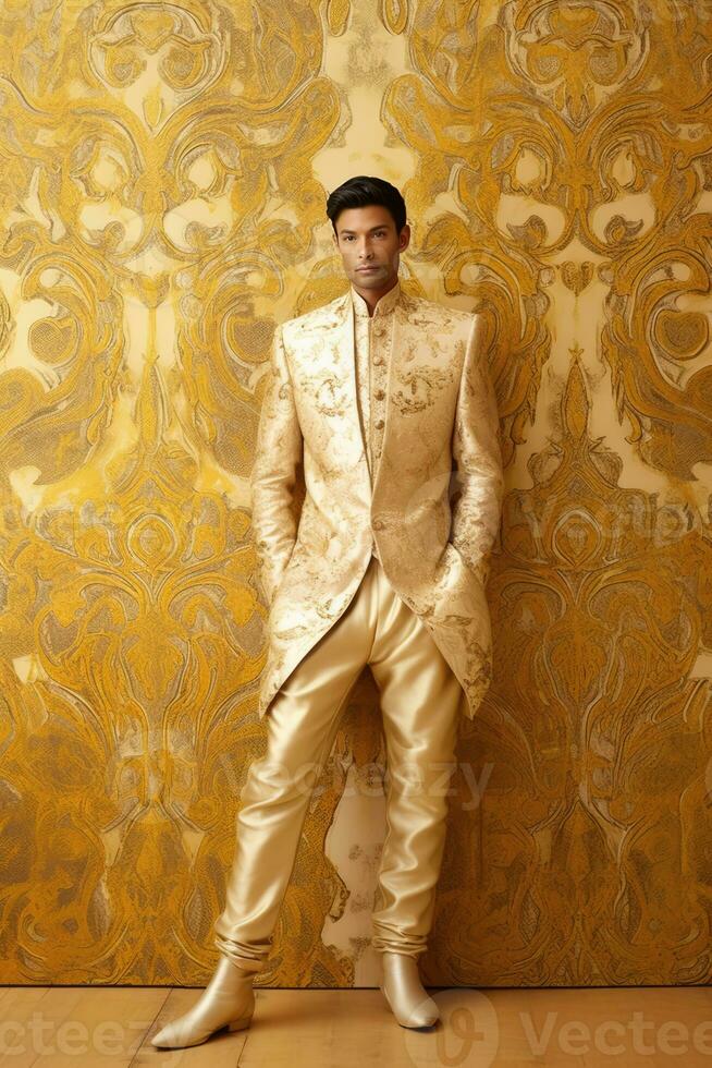 AI generated Golden Indian Man photo