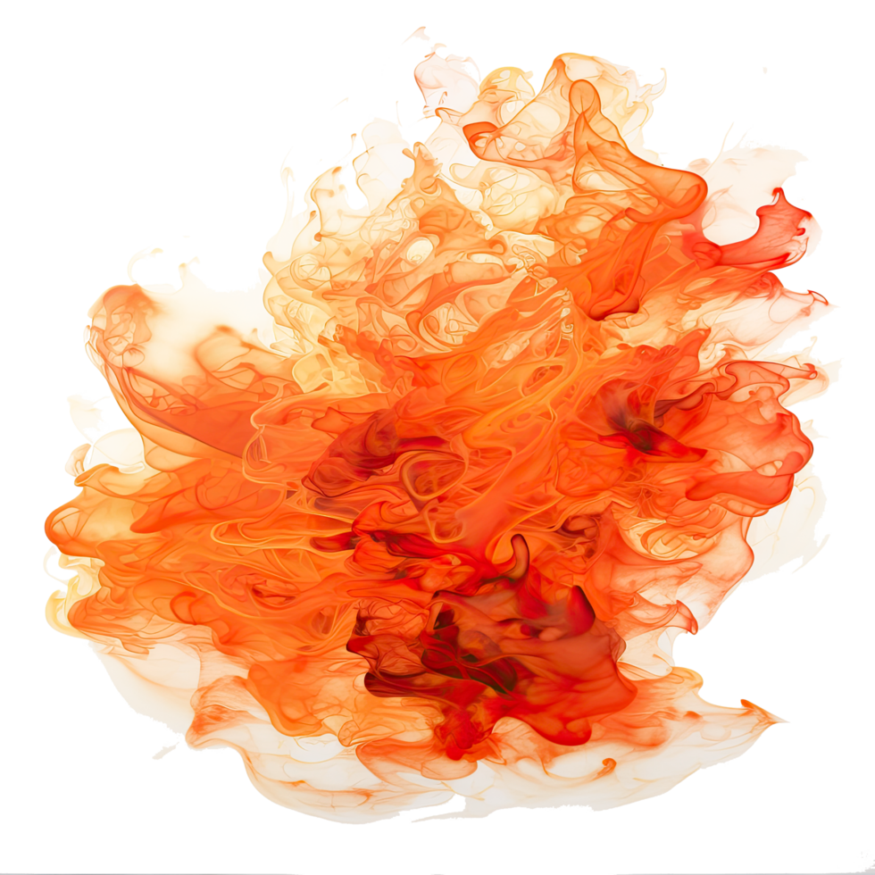 AI generated Intense Orange Fire Flames on Transparent Background png