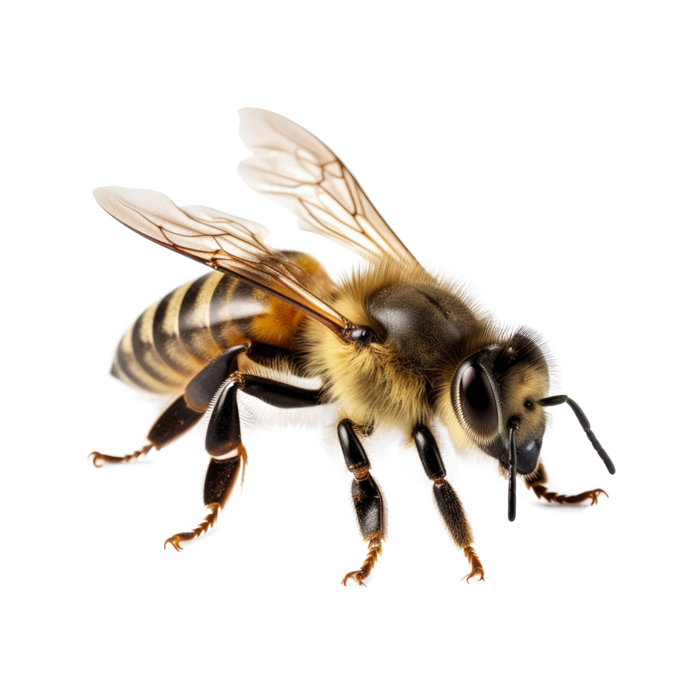 AI generated bee isolated on a transparent background. png