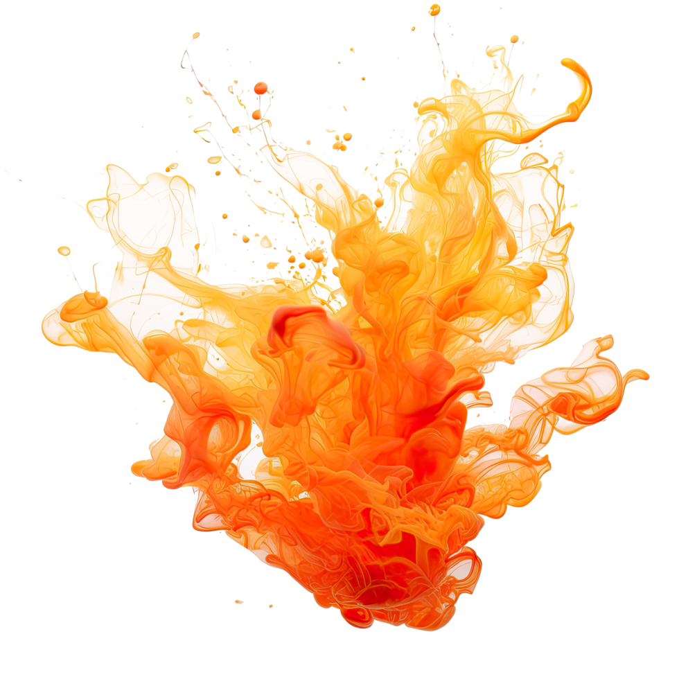 AI generated Intense Orange Fire Flames on Transparent Background png