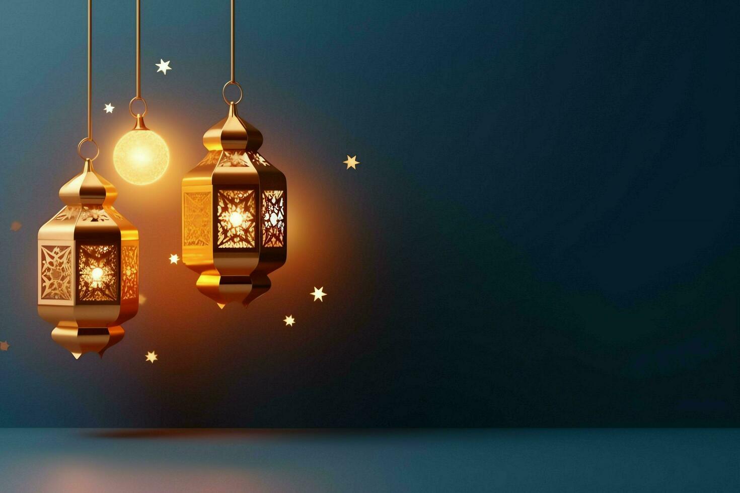 Eid mubarak and ramadan kareem greetings with islamic lantern and mosque. Eid al fitr background. Eid al fitr background of window concept by AI Generated photo