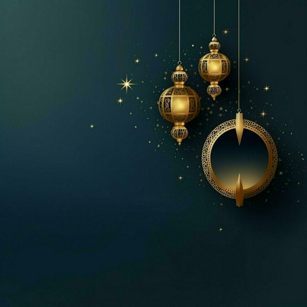 Eid mubarak and ramadan kareem greetings with islamic lantern and mosque. Eid al fitr background. Eid al fitr background of window concept by AI Generated photo
