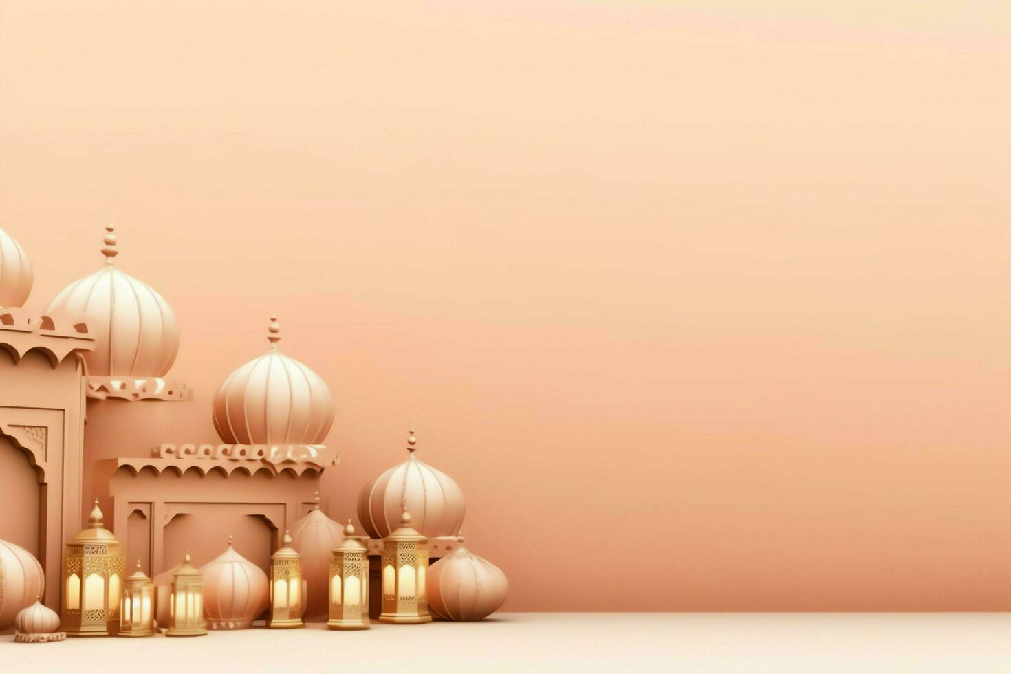 Eid mubarak and ramadan kareem greetings with islamic lantern and mosque. Eid al fitr background. Eid al fitr background of window concept by AI Generated photo