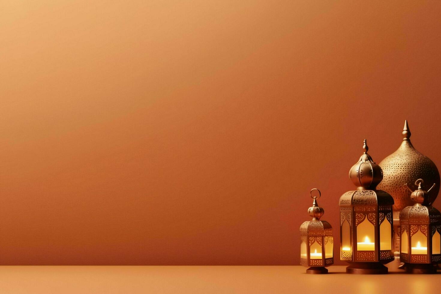Eid mubarak and ramadan kareem greetings with islamic lantern and mosque. Eid al fitr background. Eid al fitr background of window concept by AI Generated photo