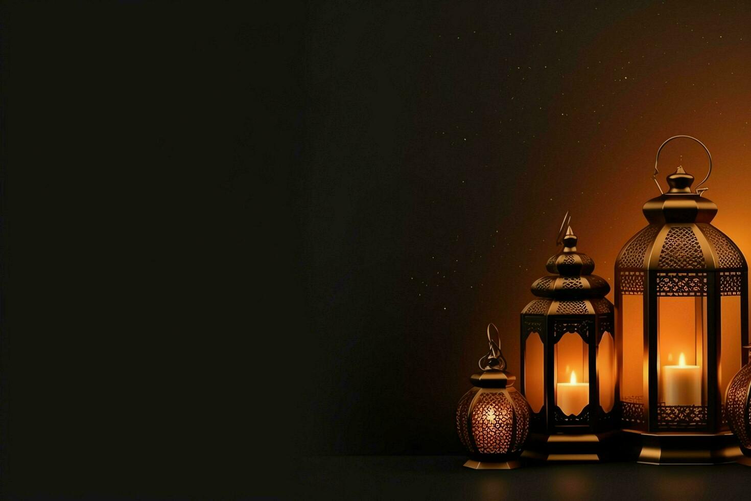 Eid mubarak and ramadan kareem greetings with islamic lantern and mosque. Eid al fitr background. Eid al fitr background of window concept by AI Generated photo