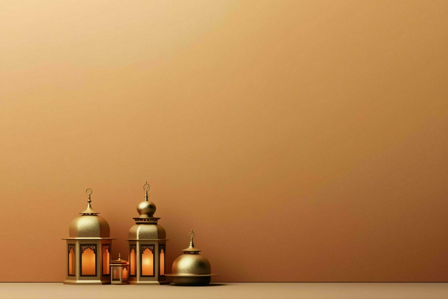Eid mubarak and ramadan kareem greetings with islamic lantern and mosque. Eid al fitr background. Eid al fitr background of window concept by AI Generated photo