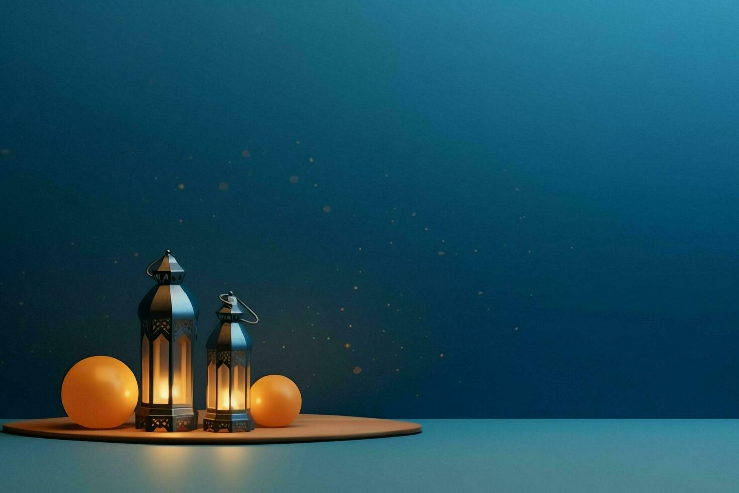 Eid mubarak and ramadan kareem greetings with islamic lantern and mosque. Eid al fitr background. Eid al fitr background of window concept by AI Generated photo