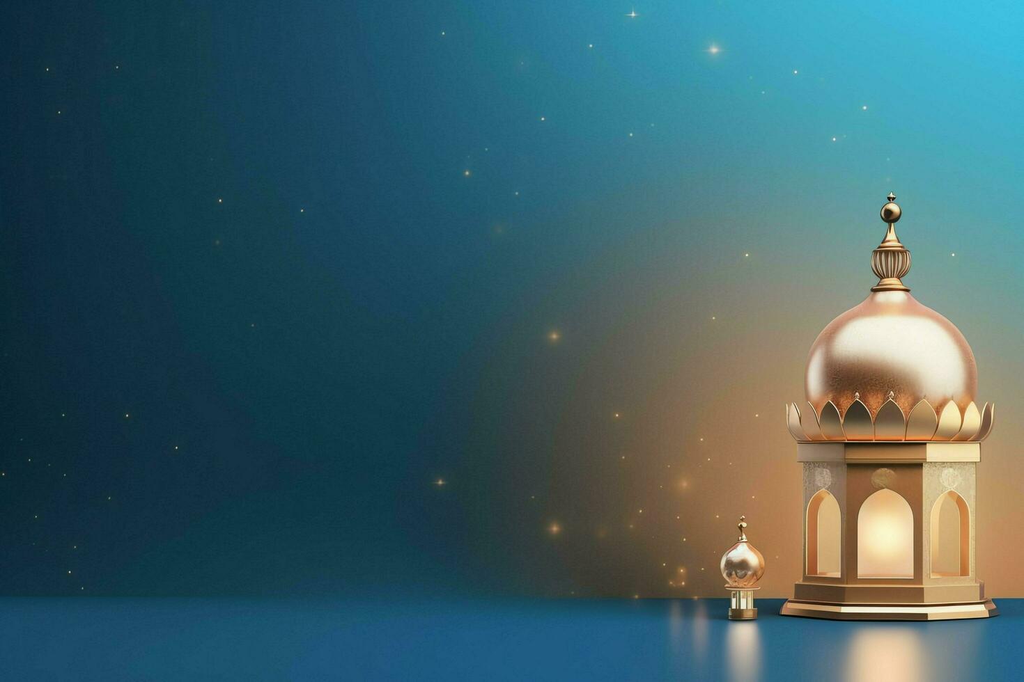 Eid mubarak and ramadan kareem greetings with islamic lantern and mosque. Eid al fitr background. Eid al fitr background of window concept by AI Generated photo