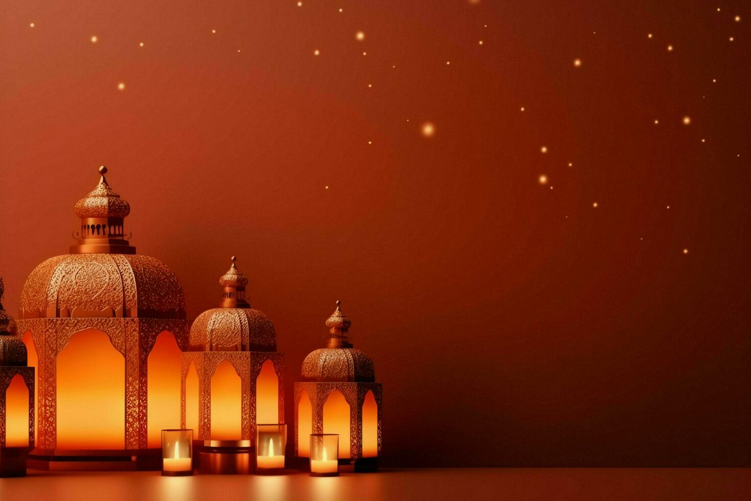 Eid mubarak and ramadan kareem greetings with islamic lantern and mosque. Eid al fitr background. Eid al fitr background of window concept by AI Generated photo