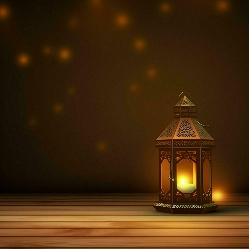 Eid mubarak and ramadan kareem greetings with islamic lantern and mosque. Eid al fitr background. Eid al fitr background of window concept by AI Generated photo