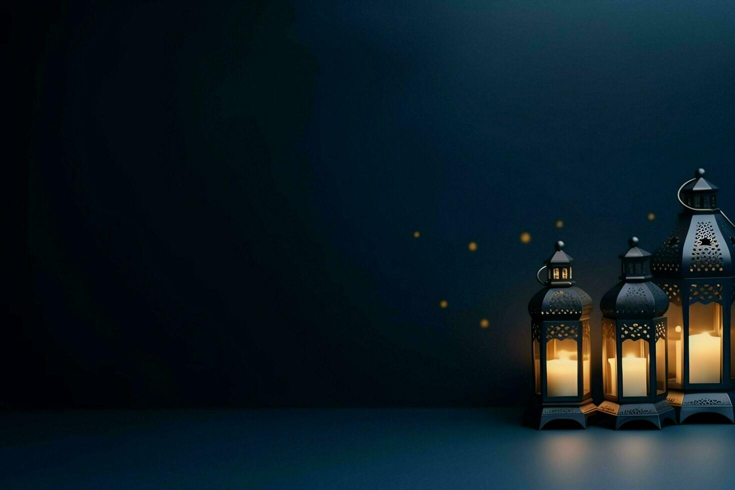Eid mubarak and ramadan kareem greetings with islamic lantern and mosque. Eid al fitr background. Eid al fitr background of window concept by AI Generated photo