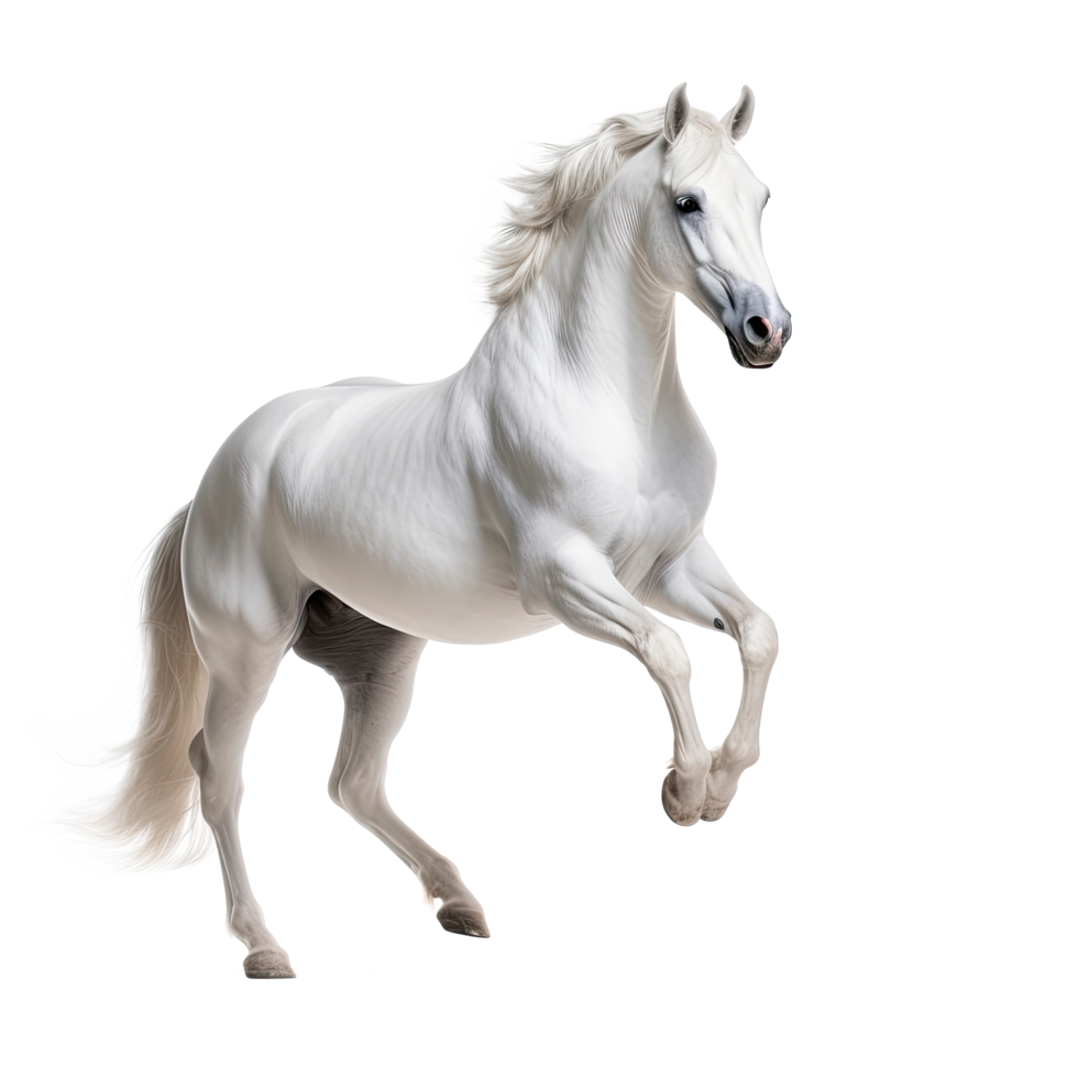 AI generated Majestic White Horse Isolated on Transparent Background png