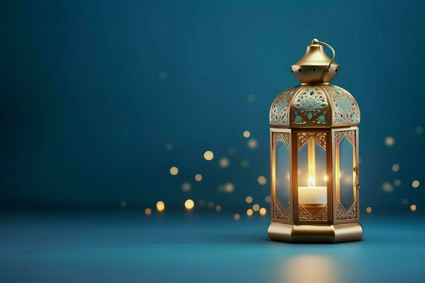 Eid mubarak and ramadan kareem greetings with islamic lantern and mosque. Eid al fitr background. Eid al fitr background of window concept by AI Generated photo