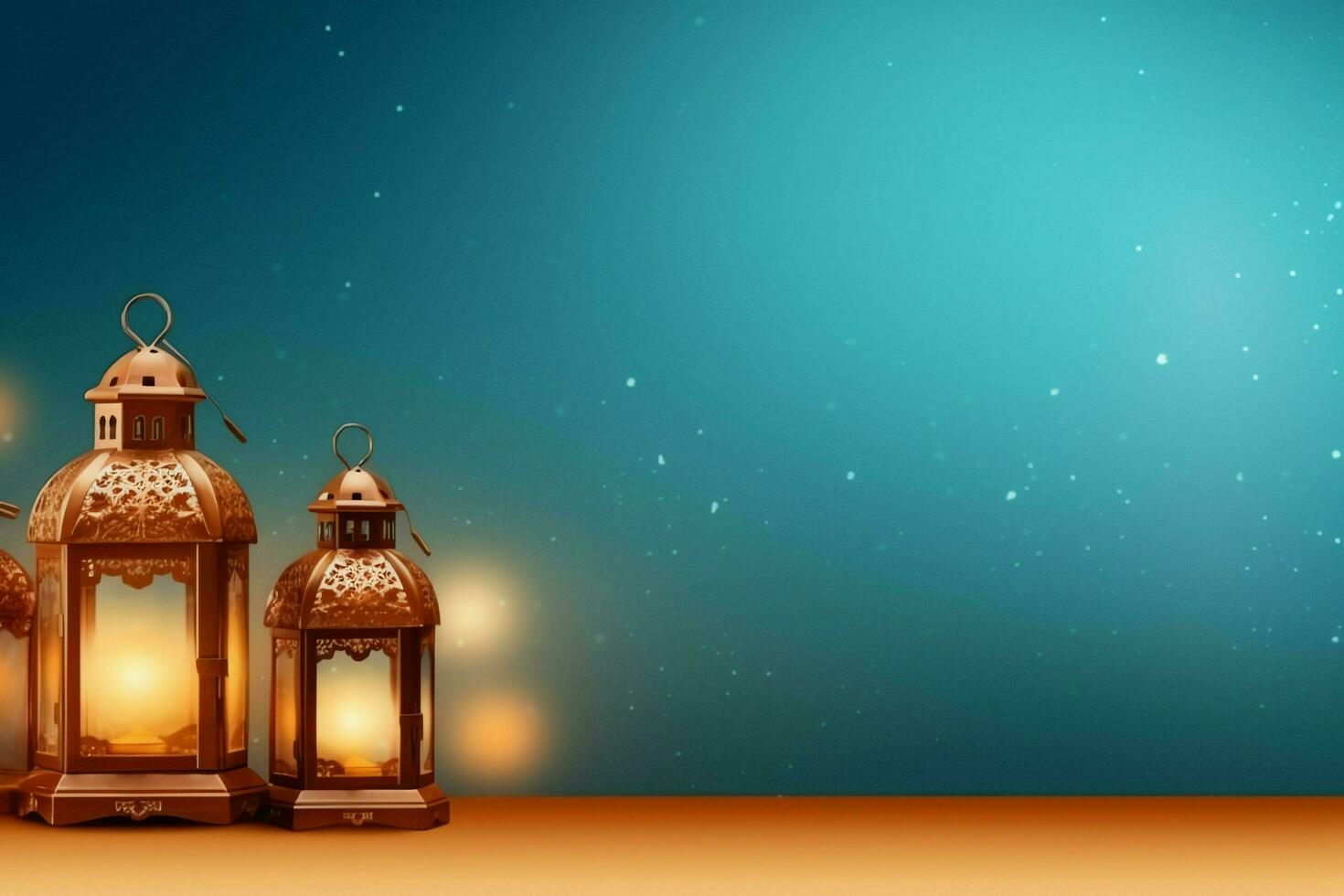 Eid mubarak and ramadan kareem greetings with islamic lantern and mosque. Eid al fitr background. Eid al fitr background of window concept by AI Generated photo