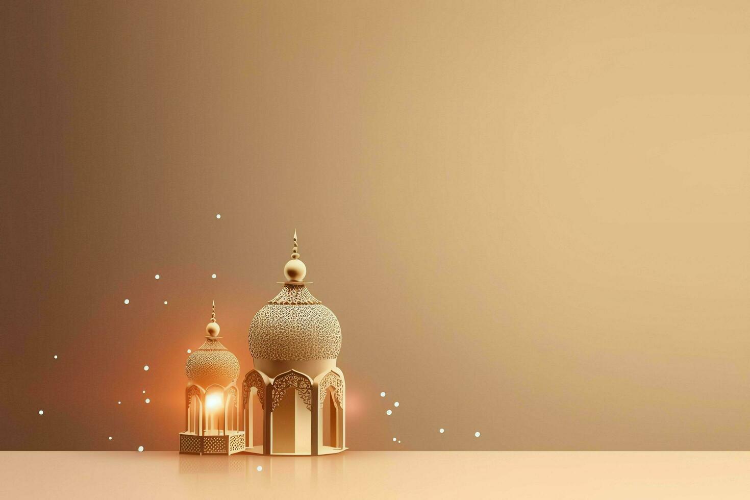 Eid mubarak and ramadan kareem greetings with islamic lantern and mosque. Eid al fitr background. Eid al fitr background of window concept by AI Generated photo