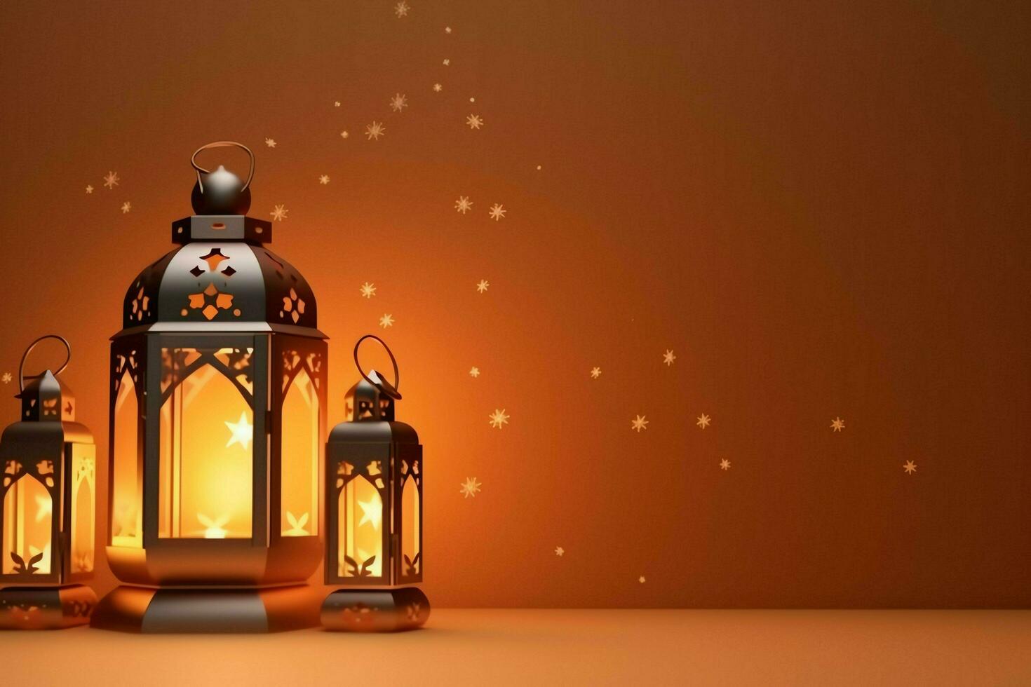 Eid mubarak and ramadan kareem greetings with islamic lantern and mosque. Eid al fitr background. Eid al fitr background of window concept by AI Generated photo