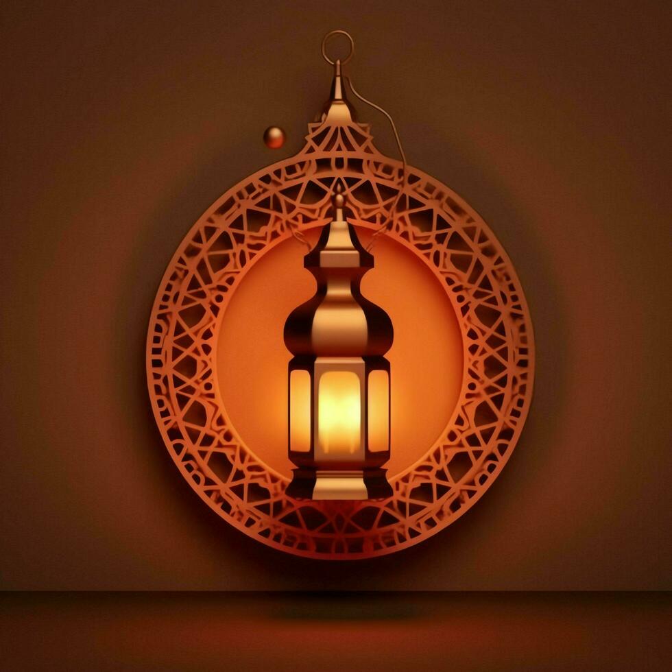 Eid mubarak and ramadan kareem greetings with islamic lantern and mosque. Eid al fitr background. Eid al fitr background of window concept by AI Generated photo