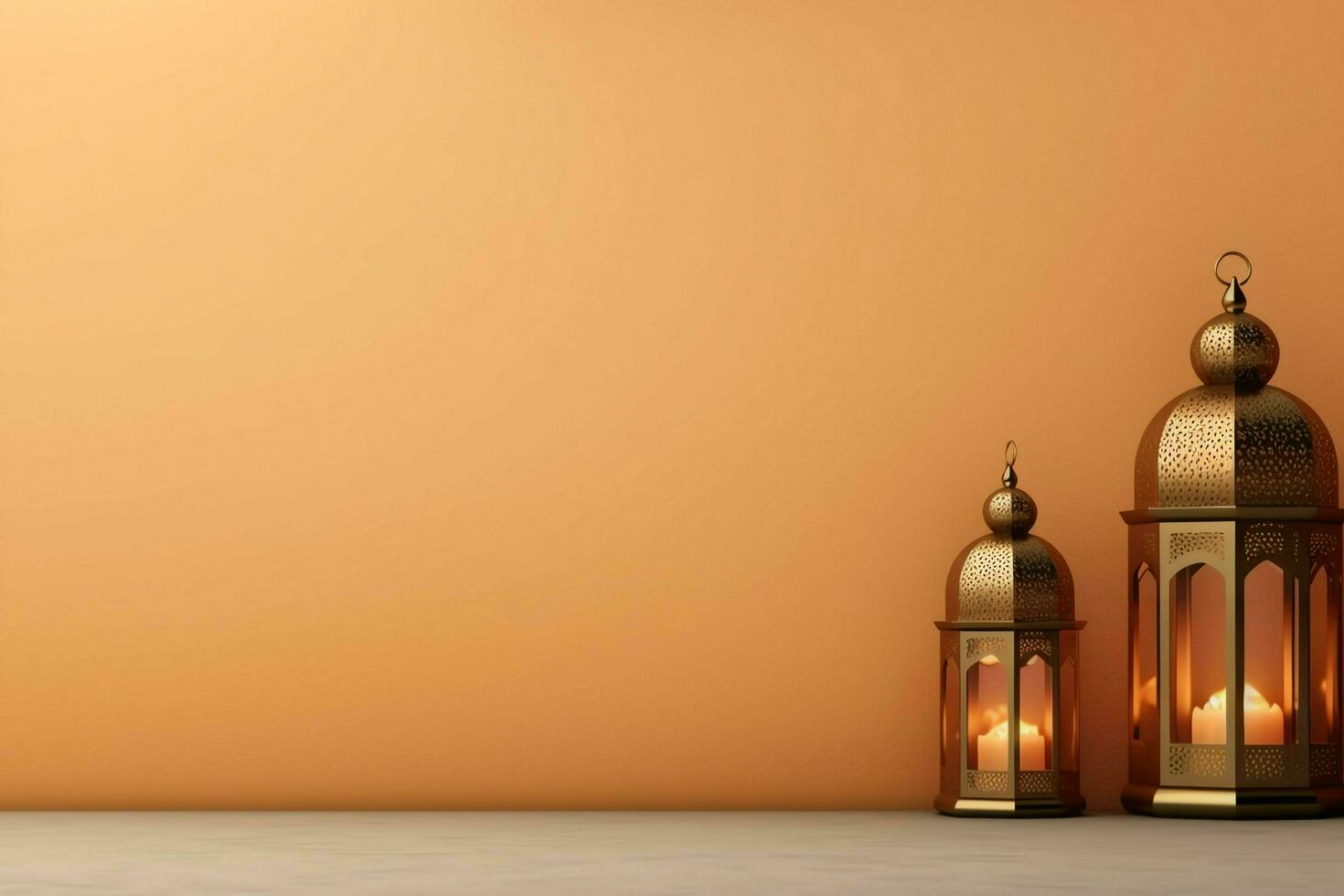 Eid mubarak and ramadan kareem greetings with islamic lantern and mosque. Eid al fitr background. Eid al fitr background of window concept by AI Generated photo