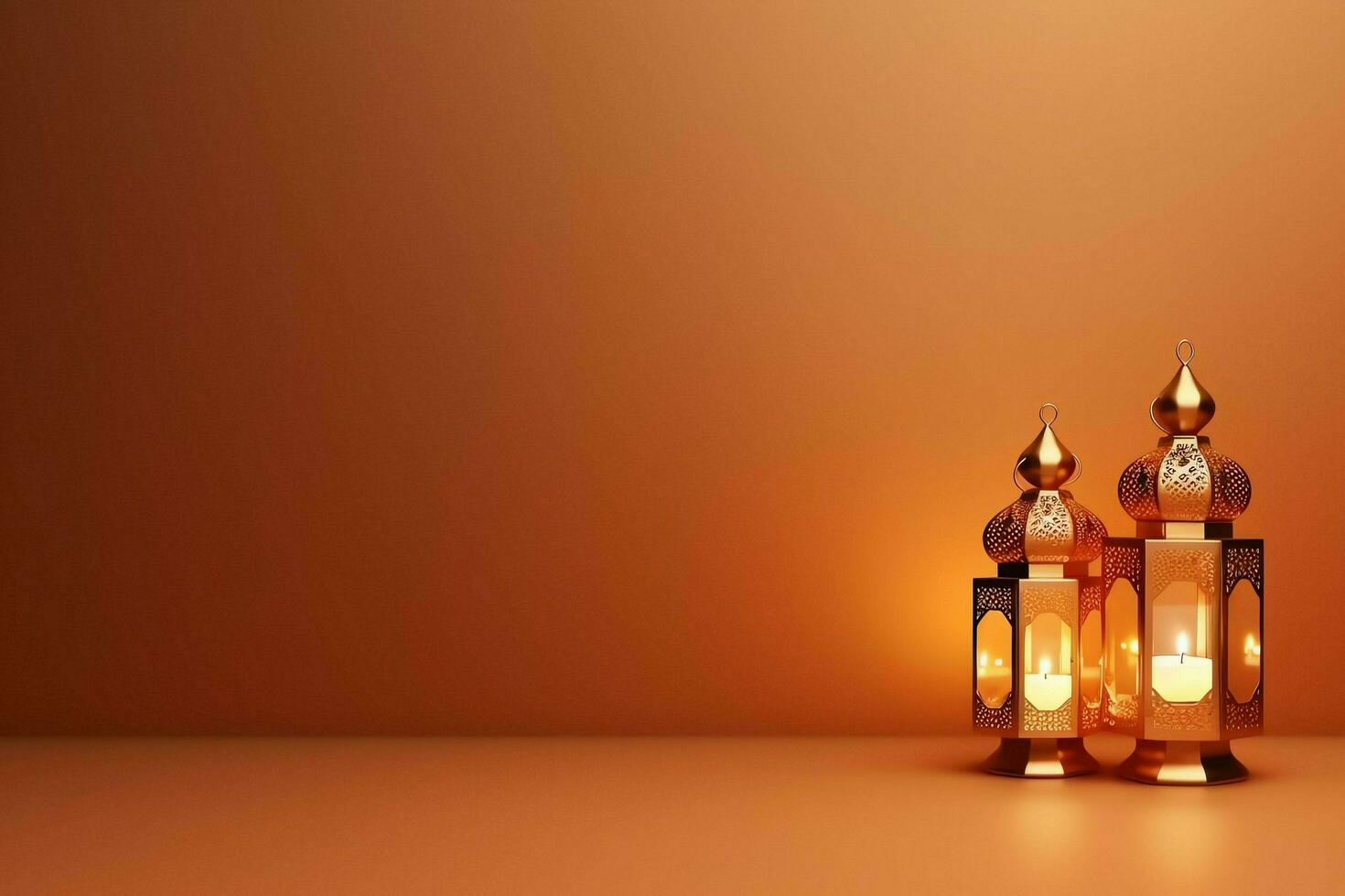 Eid mubarak and ramadan kareem greetings with islamic lantern and mosque. Eid al fitr background. Eid al fitr background of window concept by AI Generated photo
