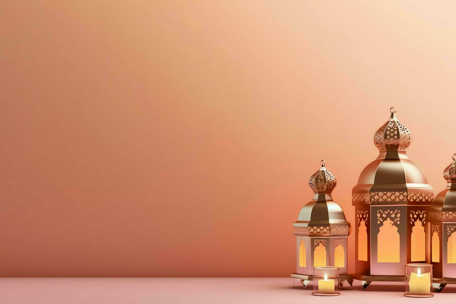 Eid mubarak and ramadan kareem greetings with islamic lantern and mosque. Eid al fitr background. Eid al fitr background of window concept by AI Generated photo
