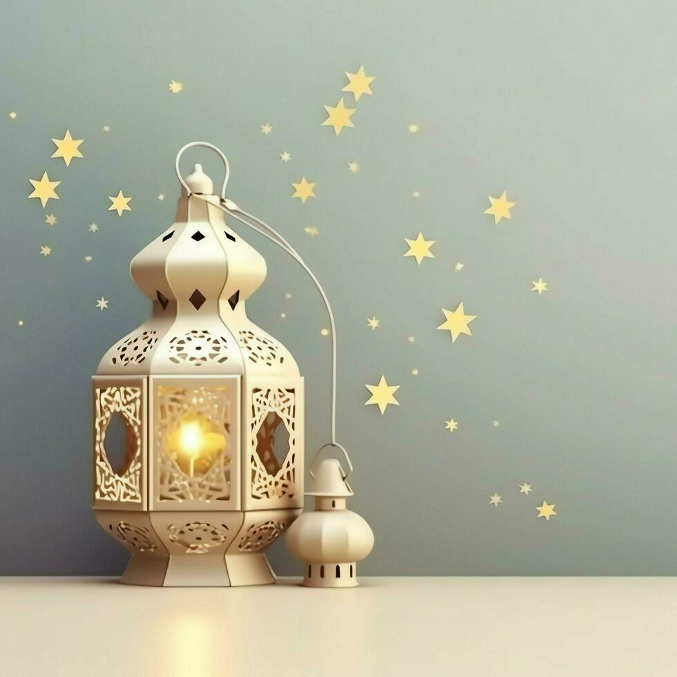 Eid mubarak and ramadan kareem greetings with islamic lantern and mosque. Eid al fitr background. Eid al fitr background of window concept by AI Generated photo