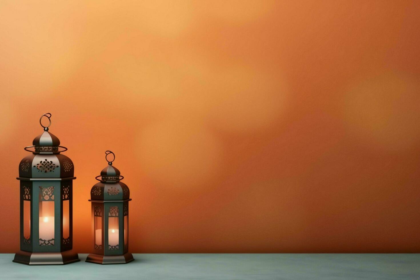 Eid mubarak and ramadan kareem greetings with islamic lantern and mosque. Eid al fitr background. Eid al fitr background of window concept by AI Generated photo