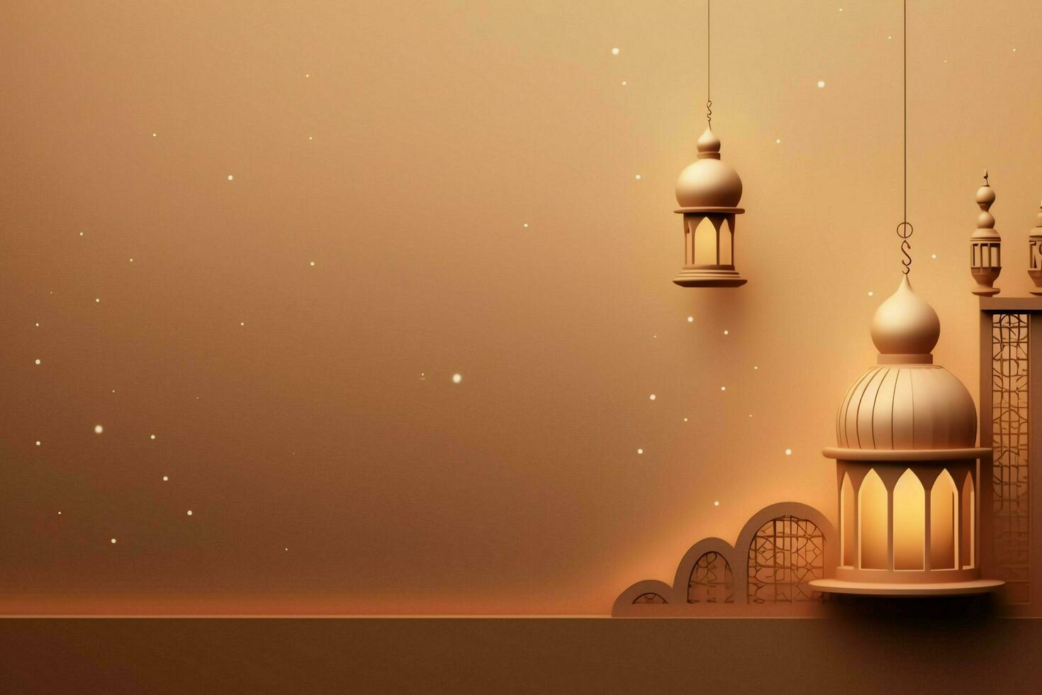 Eid mubarak and ramadan kareem greetings with islamic lantern and mosque. Eid al fitr background. Eid al fitr background of window concept by AI Generated photo