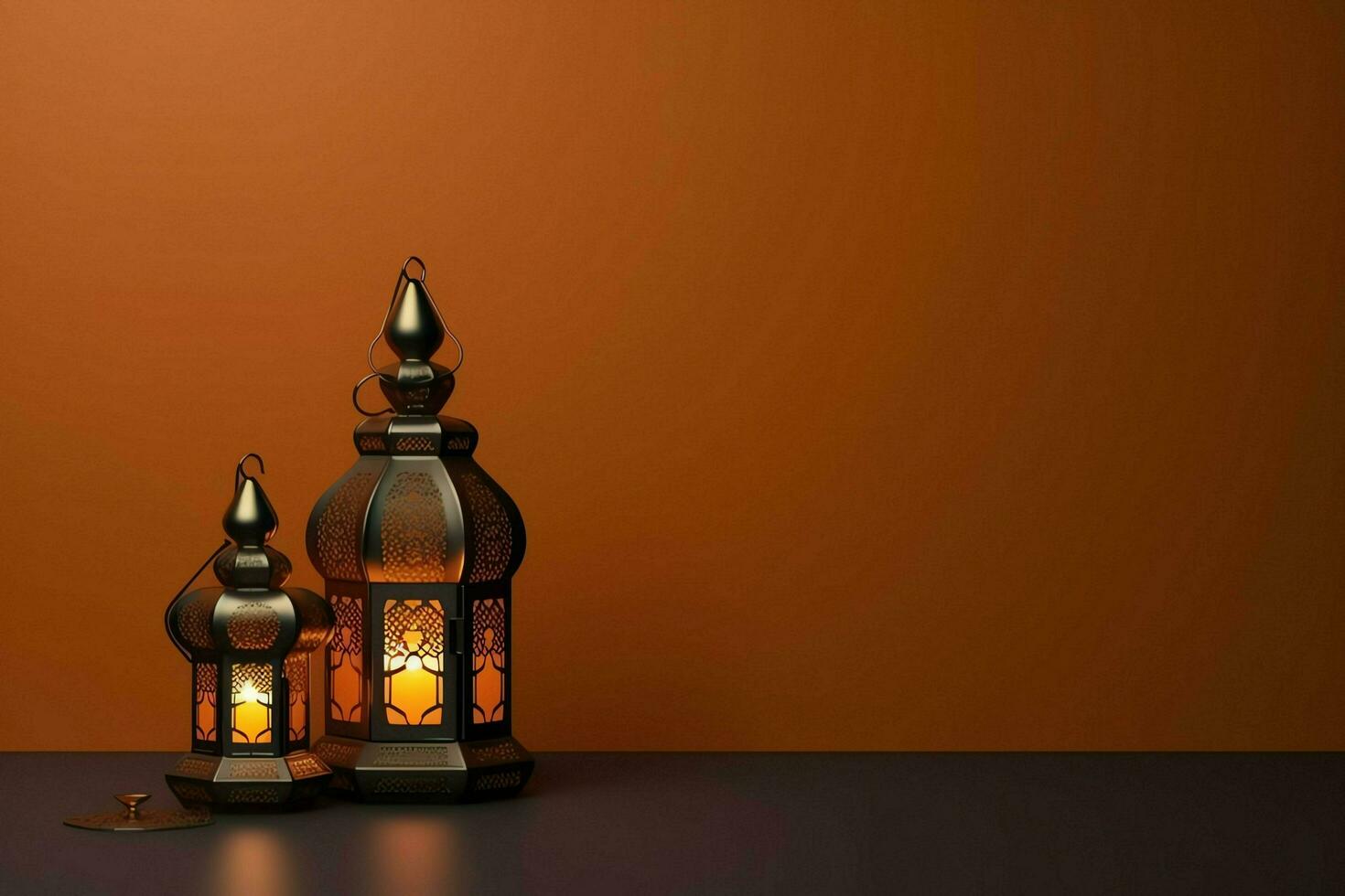 Eid mubarak and ramadan kareem greetings with islamic lantern and mosque. Eid al fitr background. Eid al fitr background of window concept by AI Generated photo
