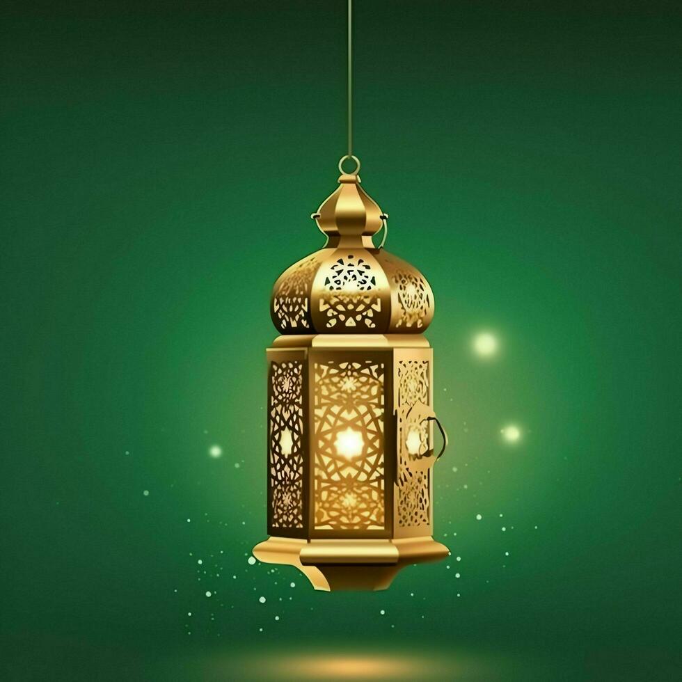 Eid mubarak and ramadan kareem greetings with islamic lantern and mosque. Eid al fitr background. Eid al fitr background of window concept by AI Generated photo