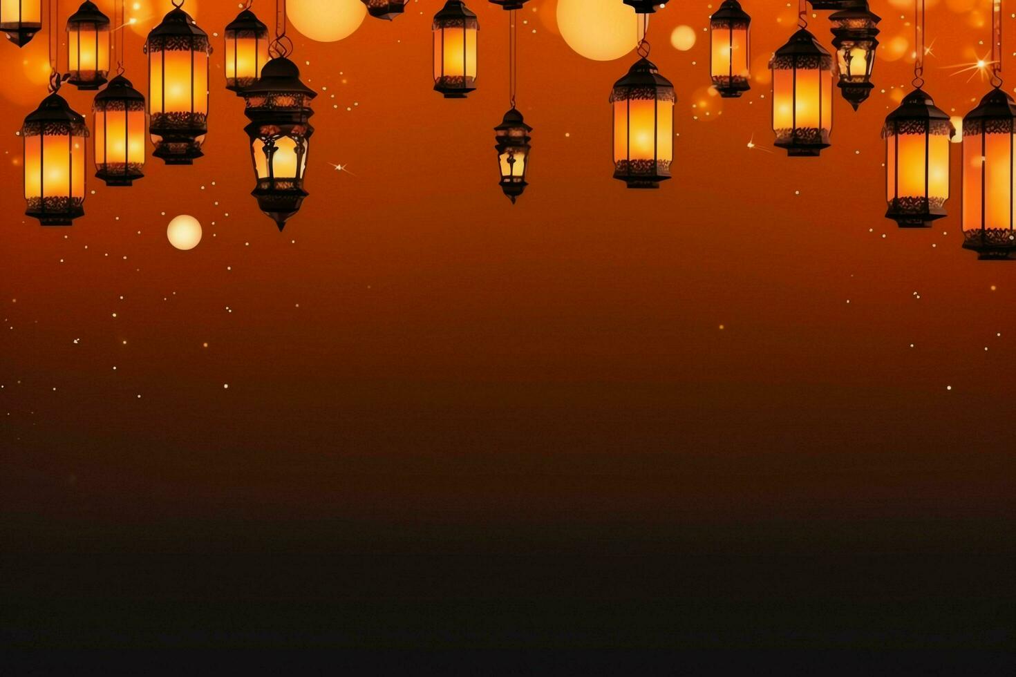 Eid mubarak and ramadan kareem greetings with islamic lantern and mosque. Eid al fitr background. Eid al fitr background of window concept by AI Generated photo