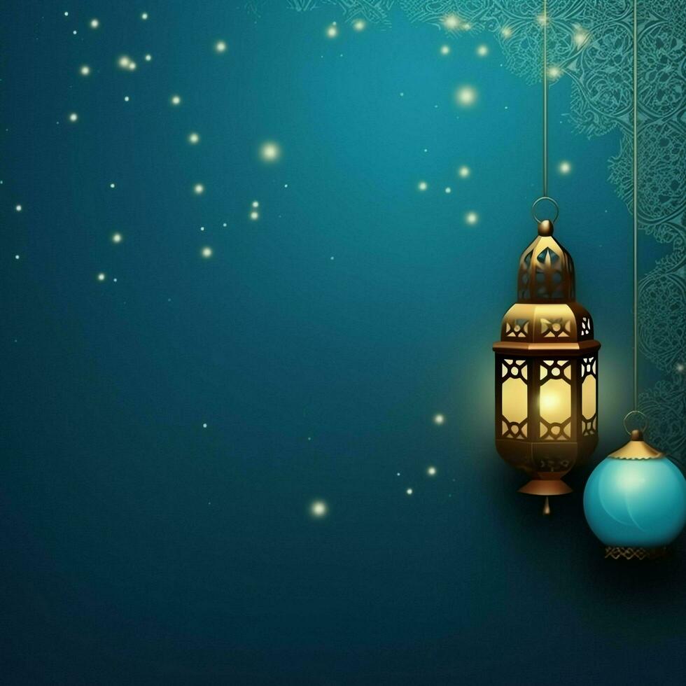 Eid mubarak and ramadan kareem greetings with islamic lantern and mosque. Eid al fitr background. Eid al fitr background of window concept by AI Generated photo