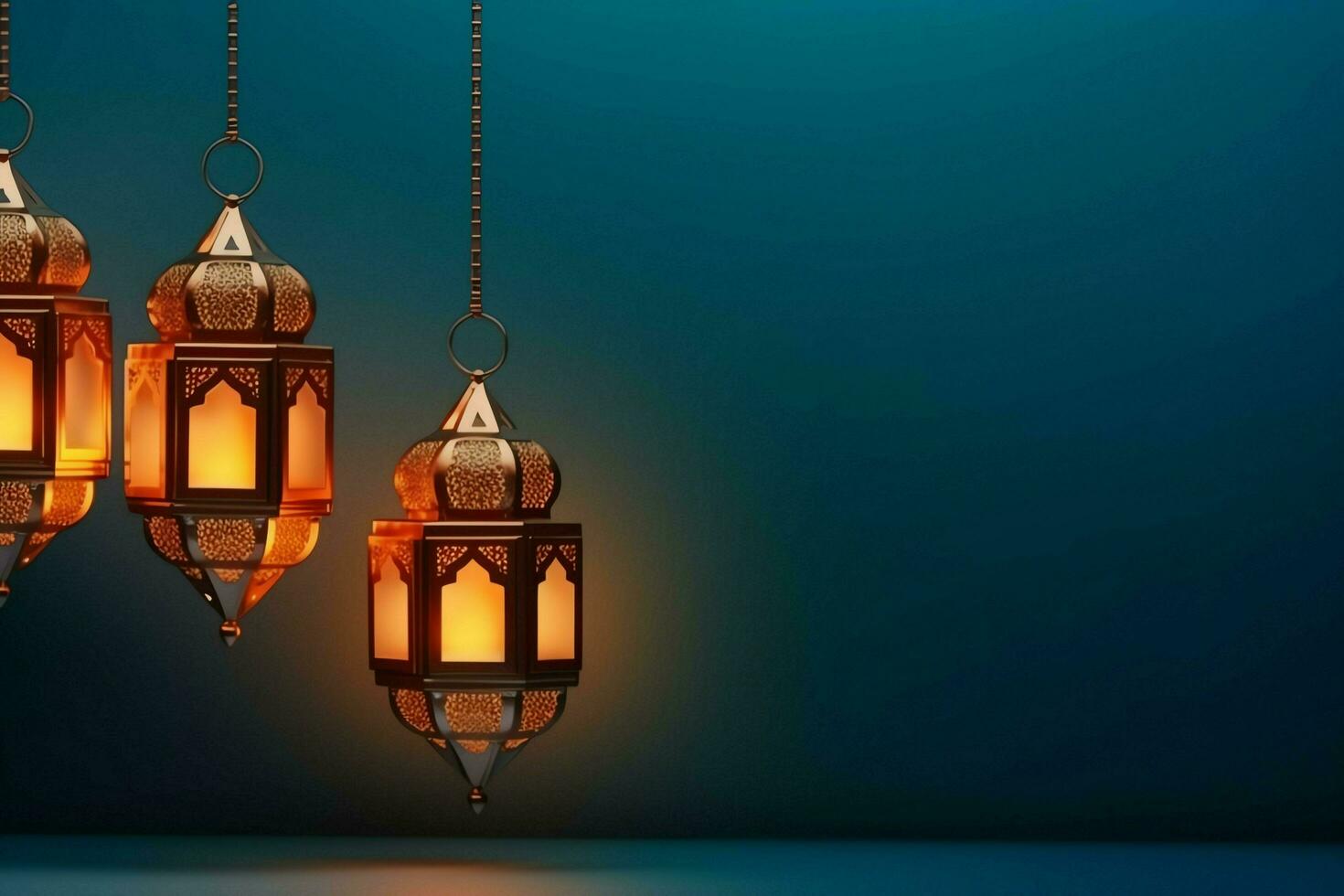 Eid mubarak and ramadan kareem greetings with islamic lantern and mosque. Eid al fitr background. Eid al fitr background of window concept by AI Generated photo