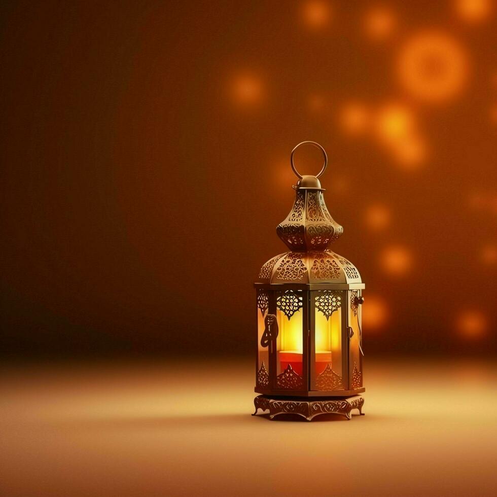 Eid mubarak and ramadan kareem greetings with islamic lantern and mosque. Eid al fitr background. Eid al fitr background of window concept by AI Generated photo