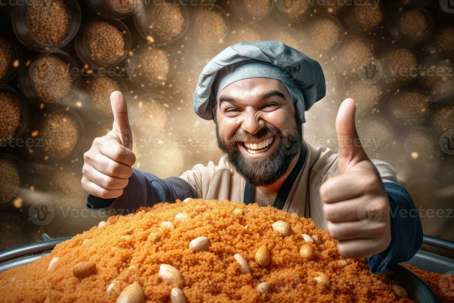 AI generated The Happy Chef Posing with a Delicious Dish photo