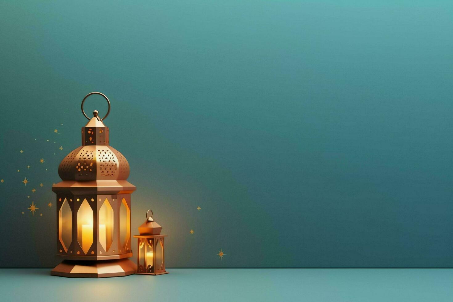 Eid mubarak and ramadan kareem greetings with islamic lantern and mosque. Eid al fitr background. Eid al fitr background of window concept by AI Generated photo