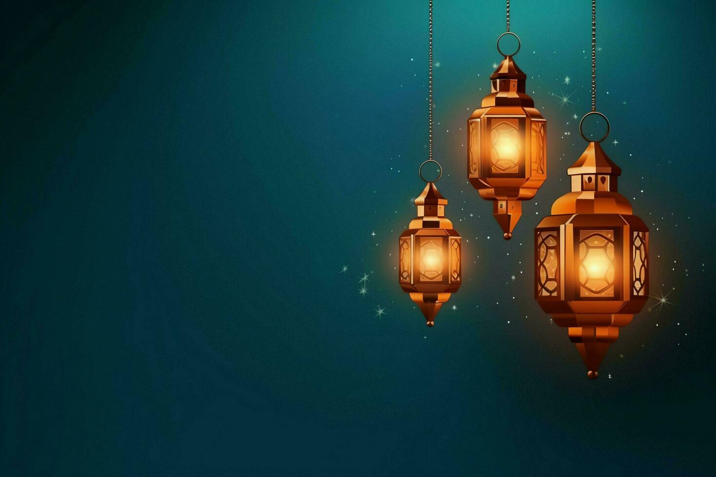 Eid mubarak and ramadan kareem greetings with islamic lantern and mosque. Eid al fitr background. Eid al fitr background of window concept by AI Generated photo