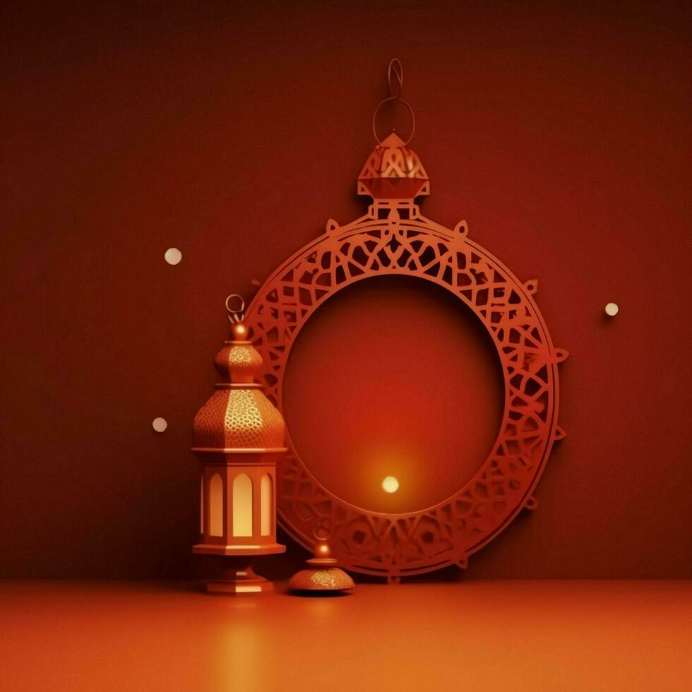 Eid mubarak and ramadan kareem greetings with islamic lantern and mosque. Eid al fitr background. Eid al fitr background of window concept by AI Generated photo