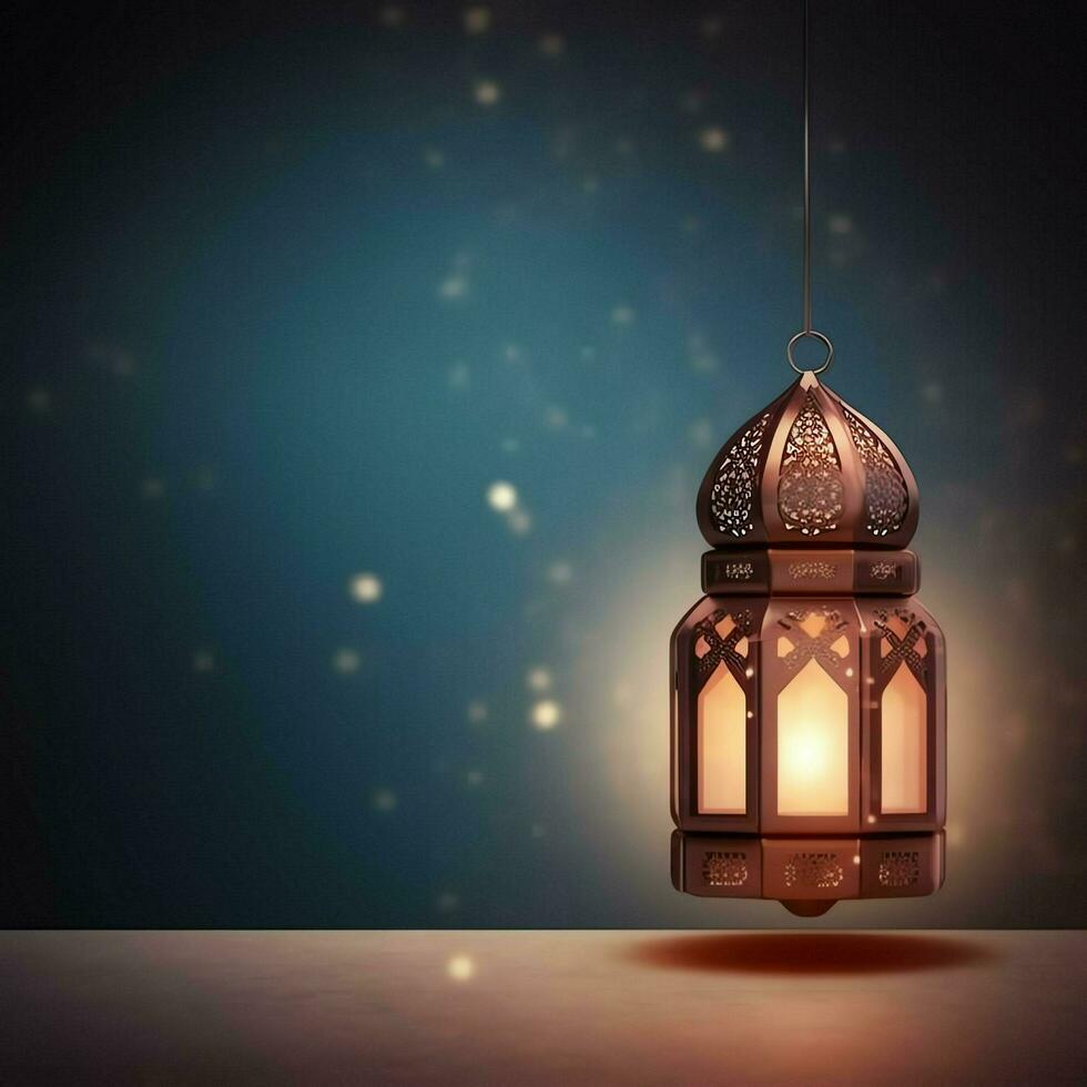 Eid mubarak and ramadan kareem greetings with islamic lantern and mosque. Eid al fitr background. Eid al fitr background of window concept by AI Generated photo