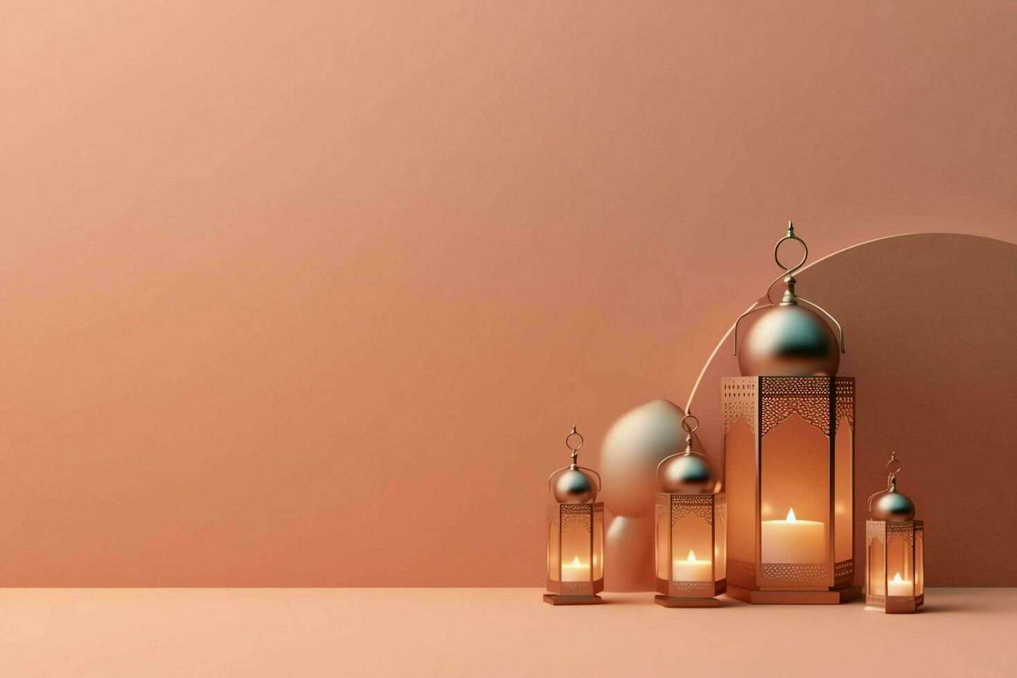 Eid mubarak and ramadan kareem greetings with islamic lantern and mosque. Eid al fitr background. Eid al fitr background of window concept by AI Generated photo